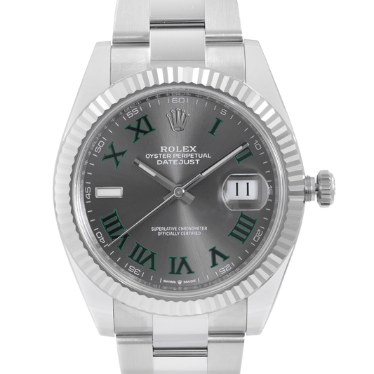 Up Close Front Facing Picture Of Rolex 126334 Stainless Steel Watch New Condition