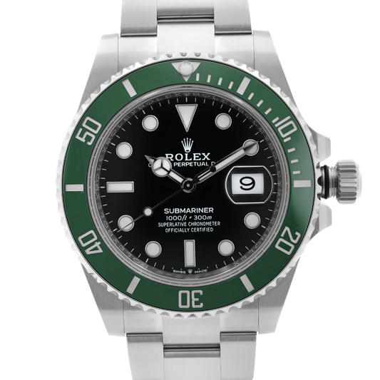 Up Close Front Facing Picture Of Rolex 126610LV Stainless Steel Watch New Condition