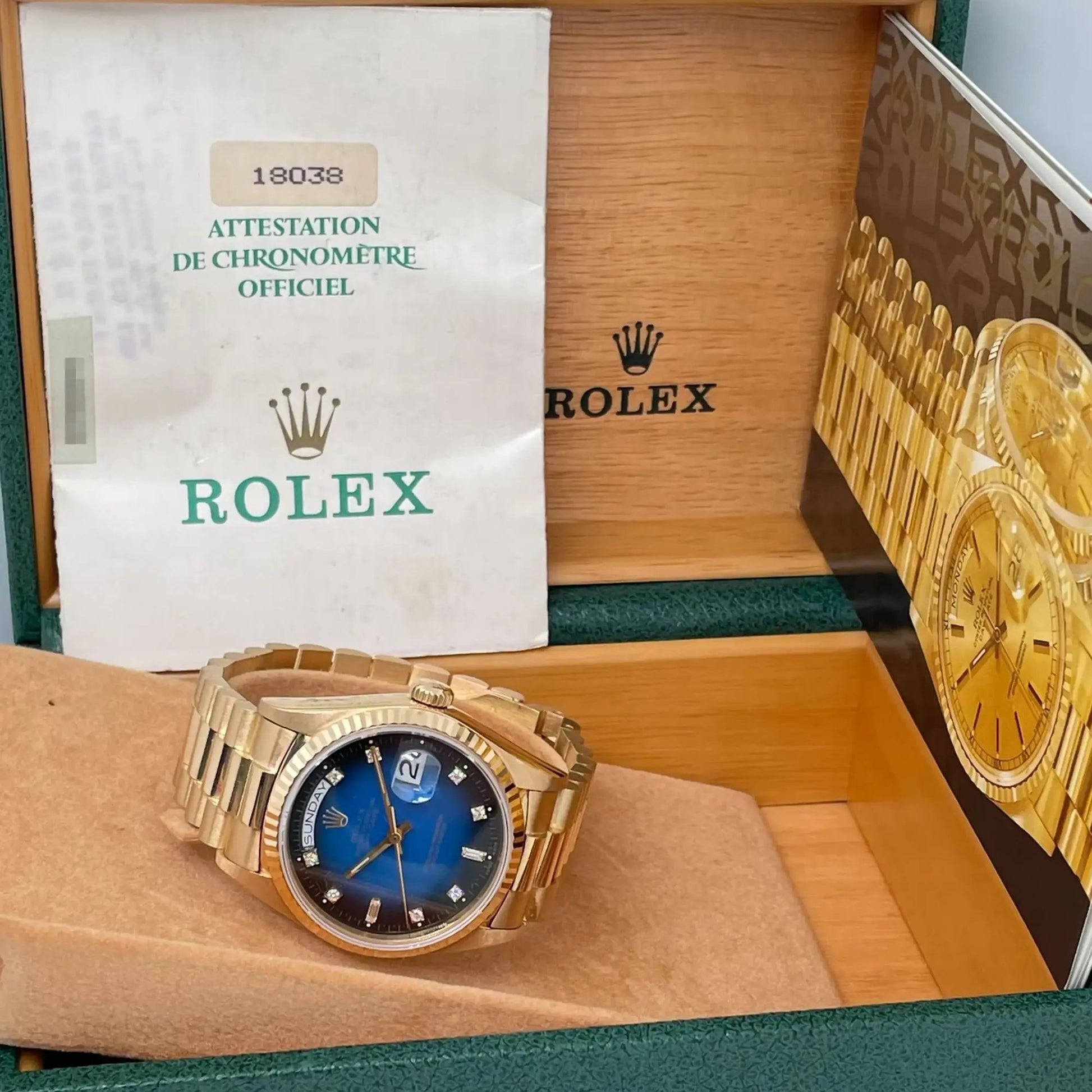 3rd image of Rolex Rolex Day-Date 18038 Wristwatch, PreOwned condition