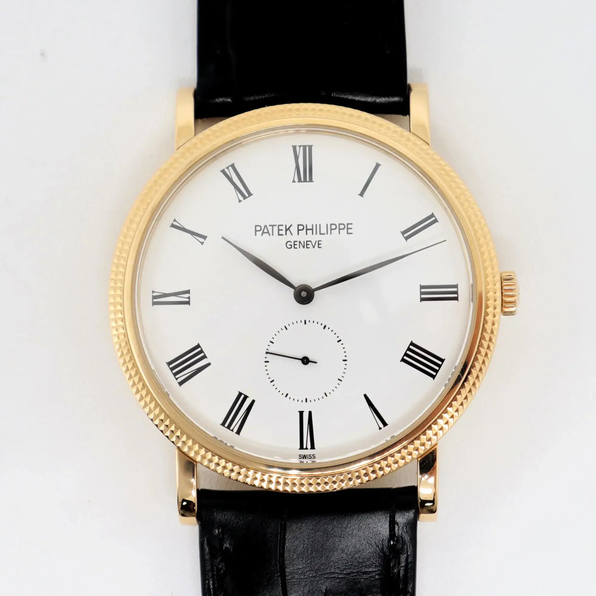 Patek Philippe Calatrava 36mm 18k Gold White Dial Hand Wind Watch 5119J-001
