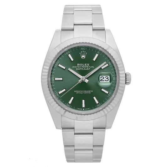 Front Full View Of Rolex 126334-0027 Stainless Steel Watch New Condition