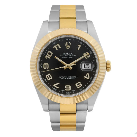 Front Full View Of Rolex 116333 bkao Stainless Steel Watch Pre Owned Condition