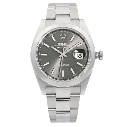 Front Full View Of Rolex 126300  Stainless Steel Watch Pre Owned Condition