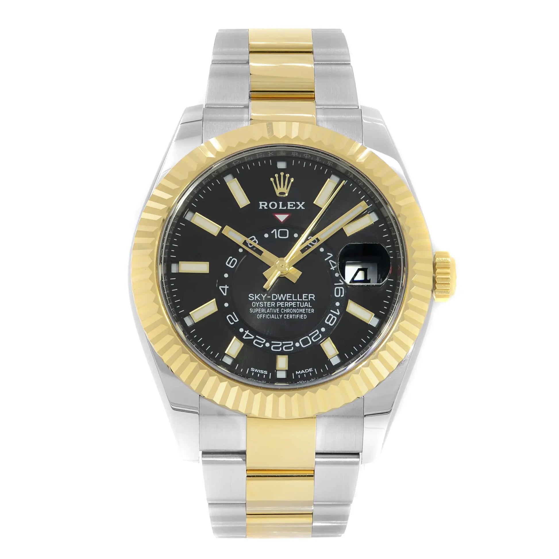 Front Full View Of Rolex 326933 Stainless Steel Watch Pre Owned Condition