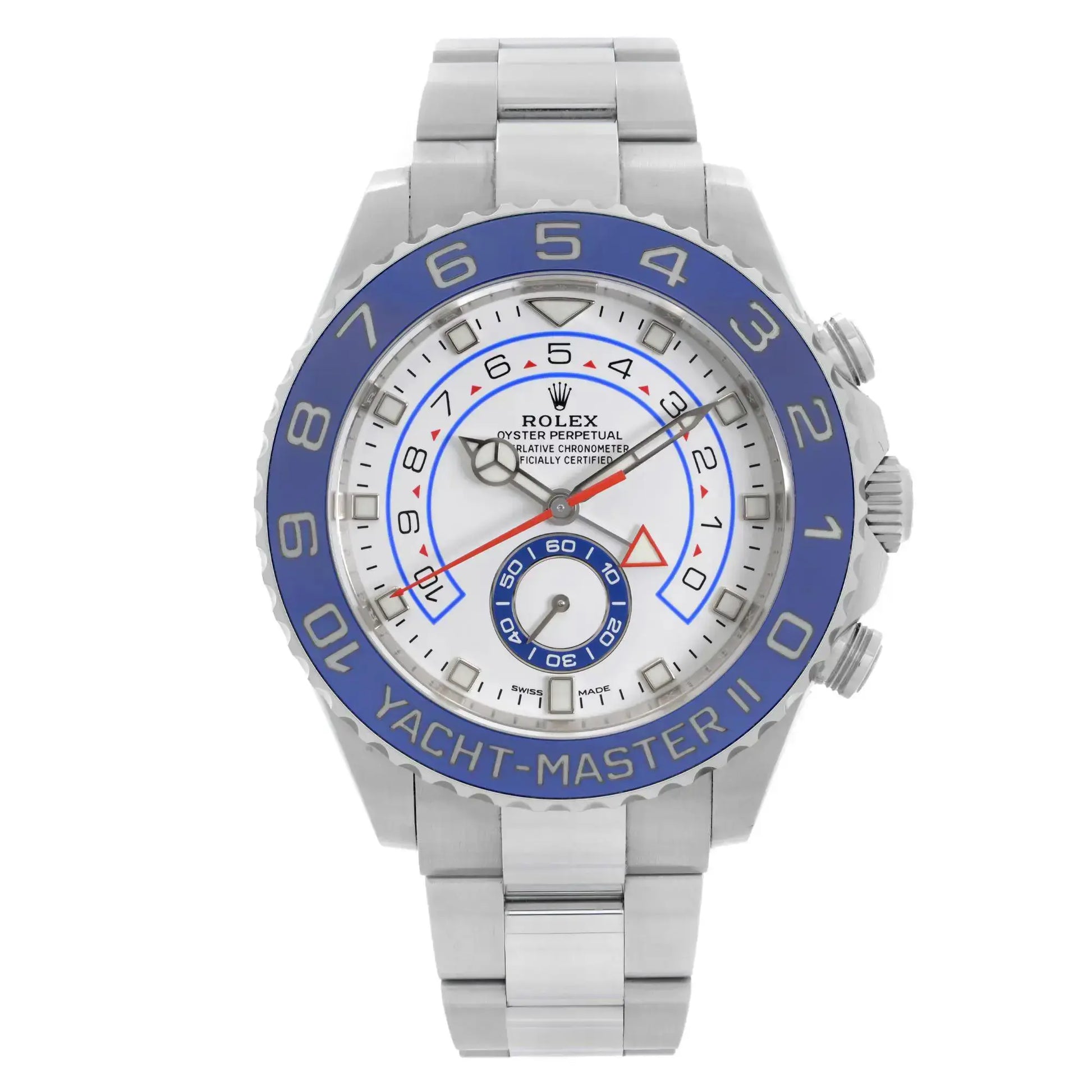 Front Full View Of Rolex 116680 Stainless Steel Watch Pre Owned Condition