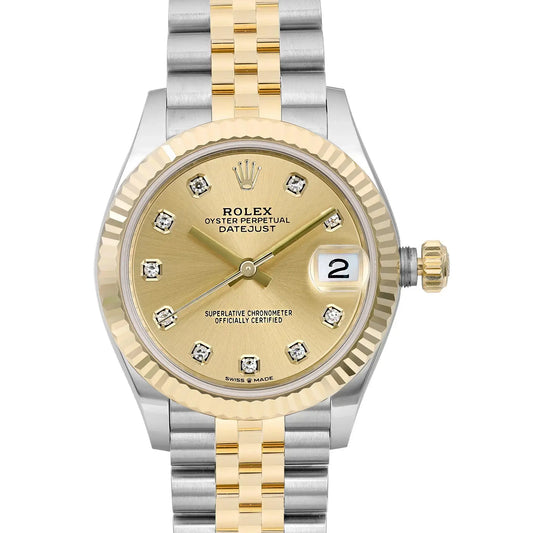 Up Close Front Facing Picture Of Rolex 278273 Stainless Steel Watch New Condition