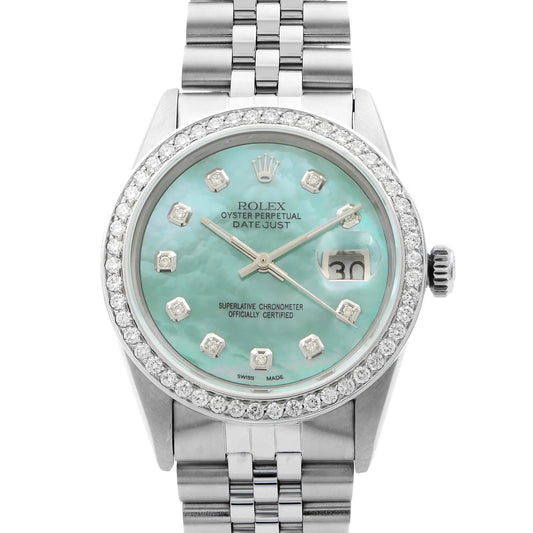 Up Close Front Facing Picture Of Rolex 16014 Stainless Steel Watch Pre Owned Condition
