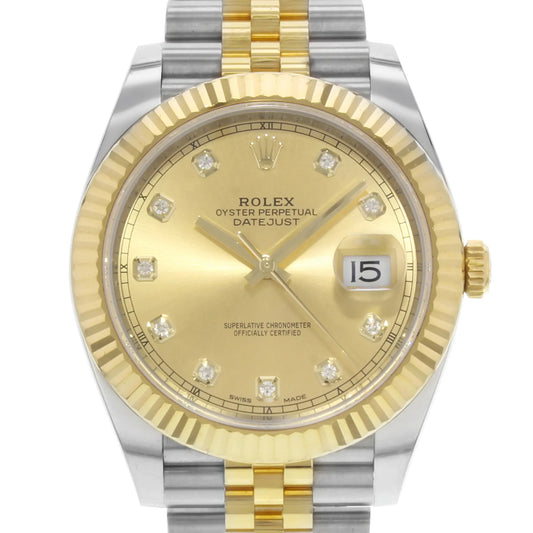 Up Close Front Facing Picture Of Rolex 126333 Stainless Steel Watch Pre Owned Condition