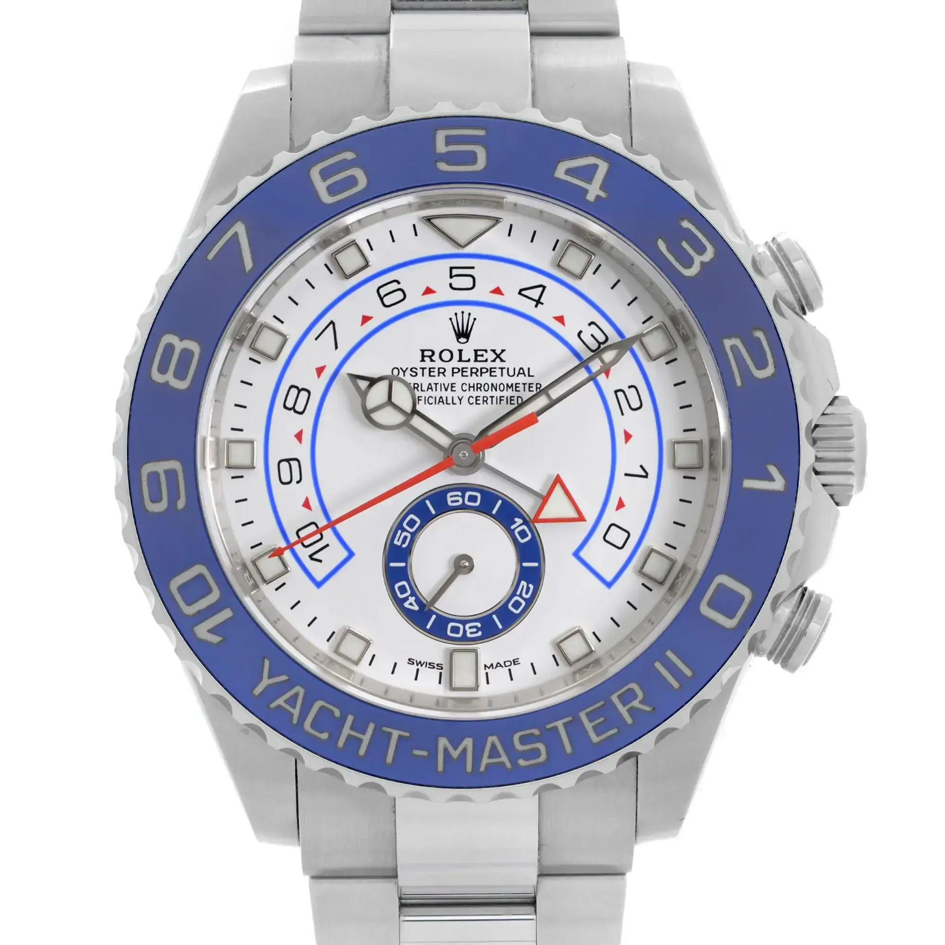 Up Close Front Facing Picture Of Rolex 116680 Stainless Steel Watch Pre Owned Condition