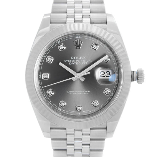 Up Close Front Facing Picture Of Rolex 126334 Stainless Steel Watch New Condition