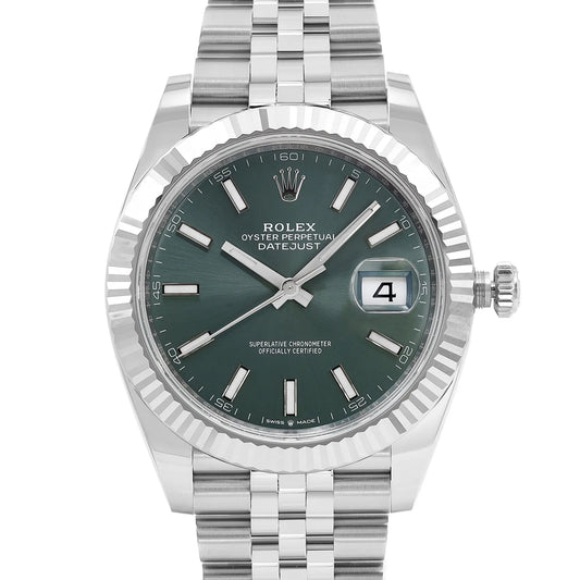 Up Close Front Facing Picture Of Rolex m126334-0027 Stainless Steel Watch New Condition