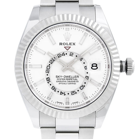Up Close Front Facing Picture Of Rolex 326934 Stainless Steel Watch New Condition
