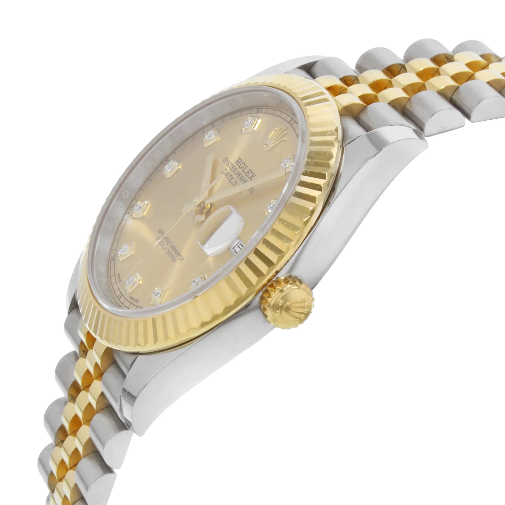 View Of Crown Facing Side Of Rolex 126333 Stainless Steel Watch Pre Owned Condition