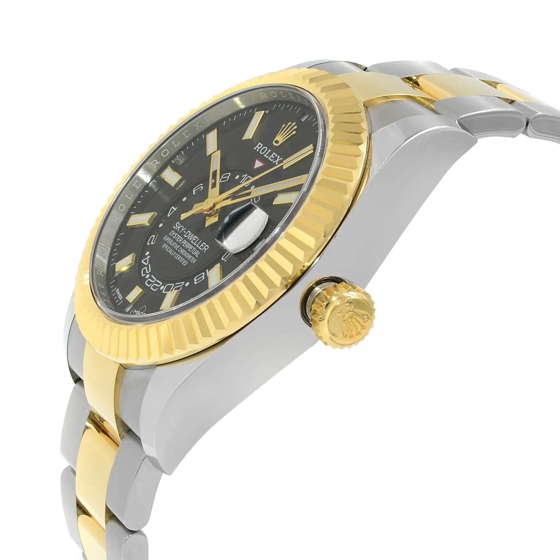 View Of Crown Facing Side Of Rolex 326933 Stainless Steel Watch Pre Owned Condition