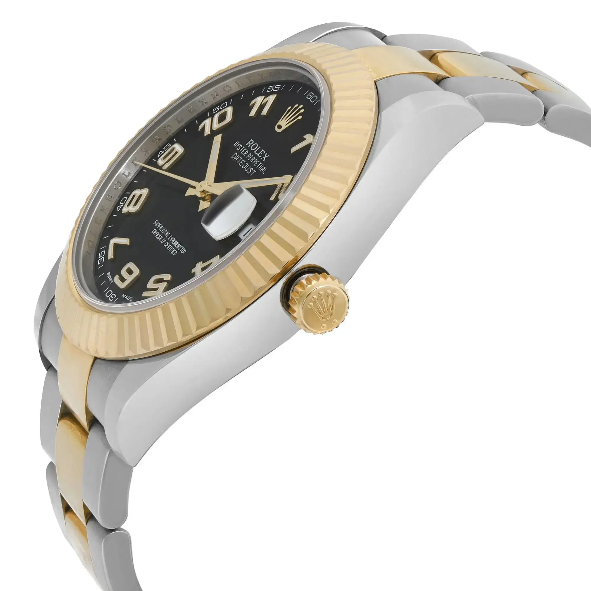 View Of Crown Facing Side Of Rolex 116333 bkao Stainless Steel Watch Pre Owned Condition
