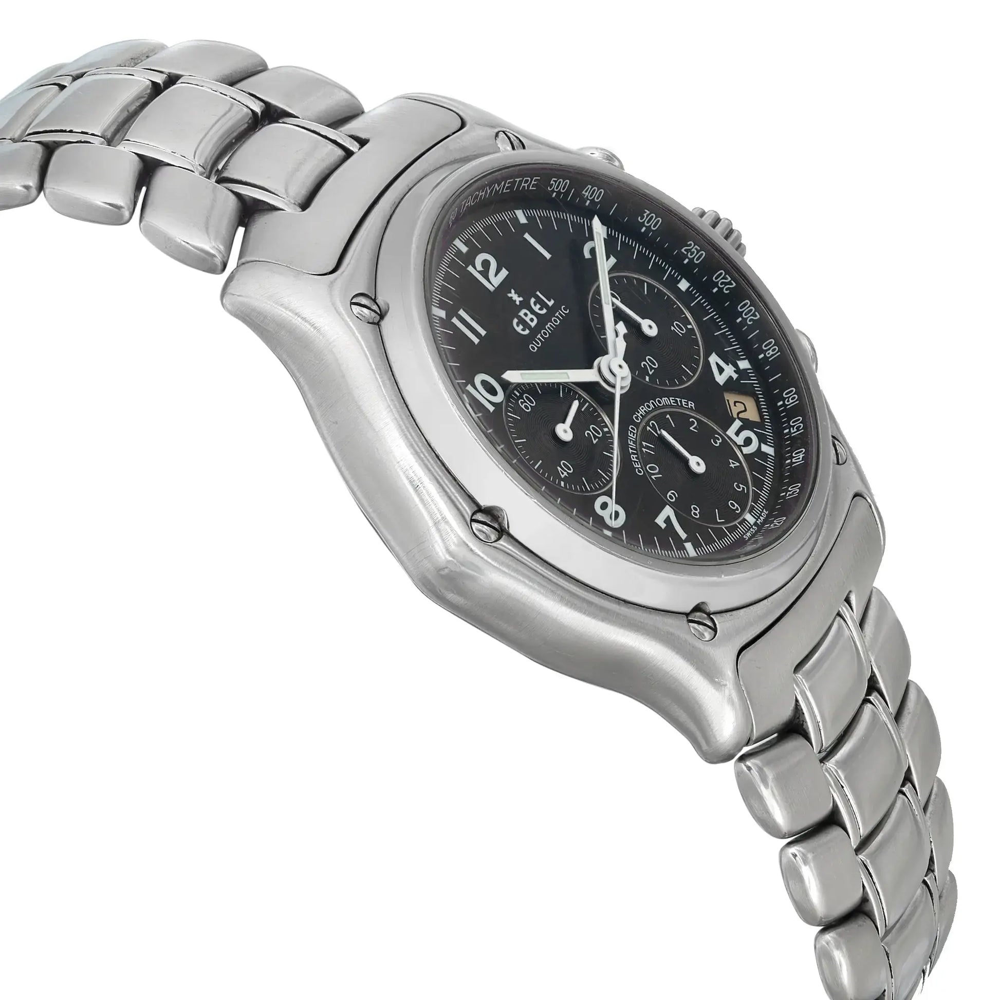 View Of Opposite Crown Facing Side Of EBEL 9137240 Stainless Steel Watch Pre Owned Condition
