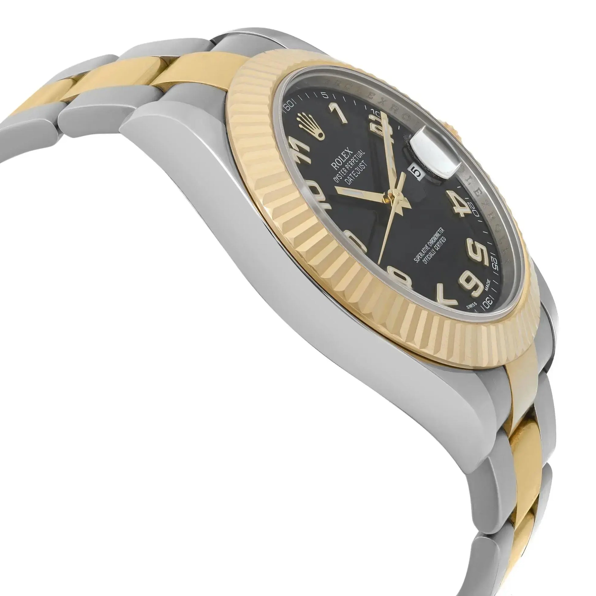 View Of Opposite Crown Facing Side Of Rolex 116333 bkao Stainless Steel Watch Pre Owned Condition