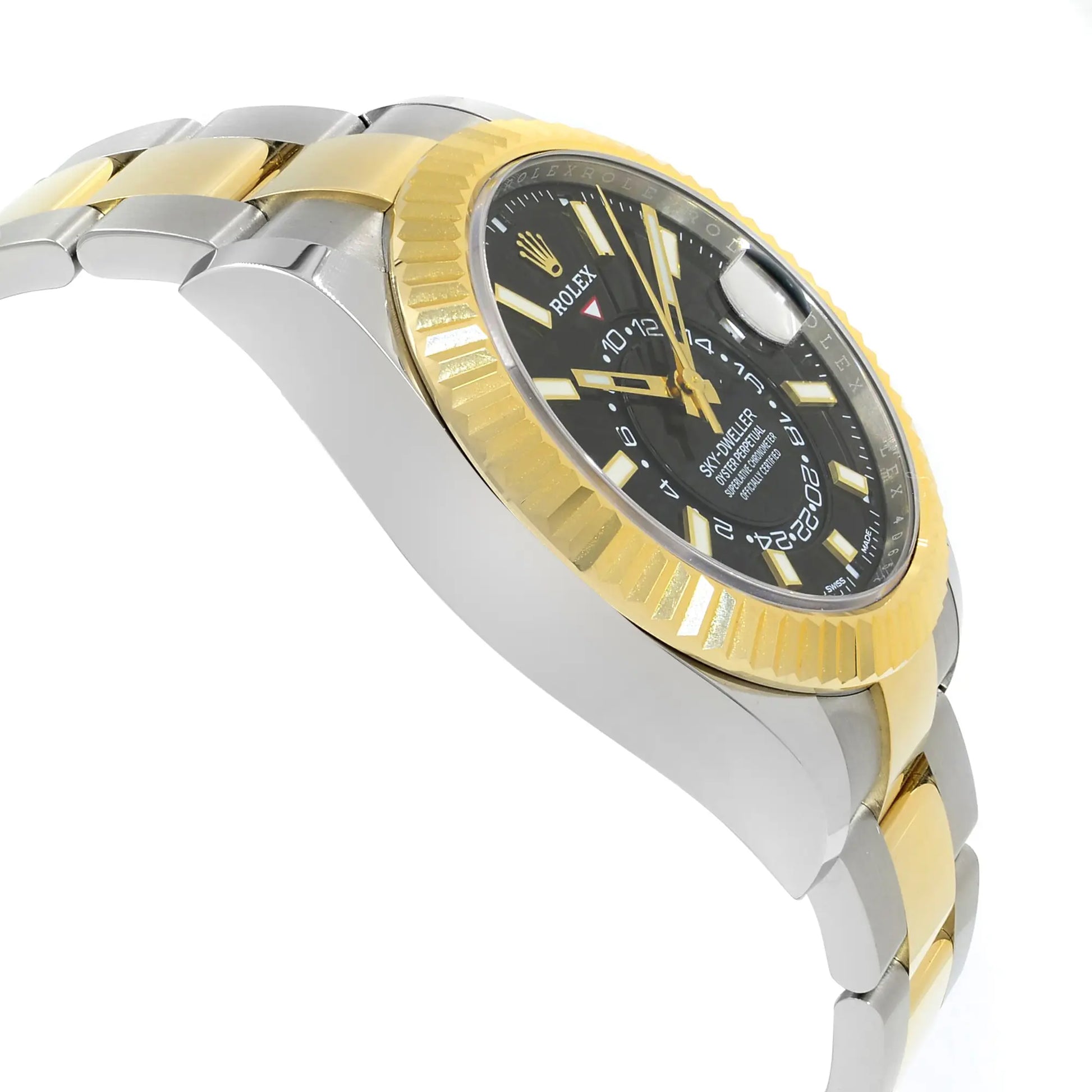View Of Opposite Crown Facing Side Of Rolex 326933 Stainless Steel Watch Pre Owned Condition