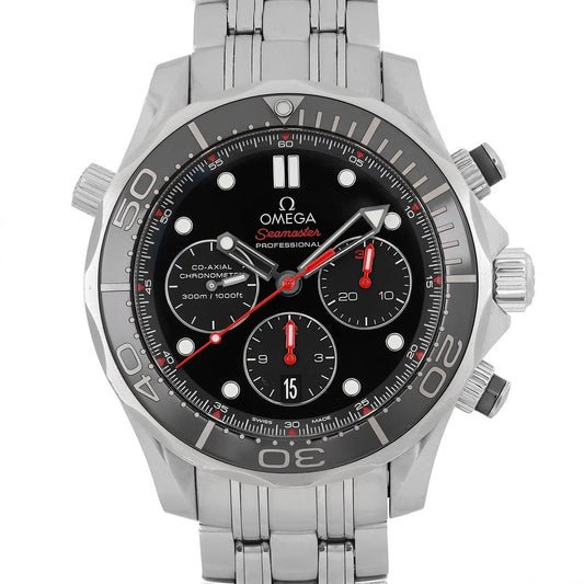 Up Close Front Facing Picture Of OMEGA 212.30.44.50.01.001 Stainless Steel Watch Pre Owned Condition
