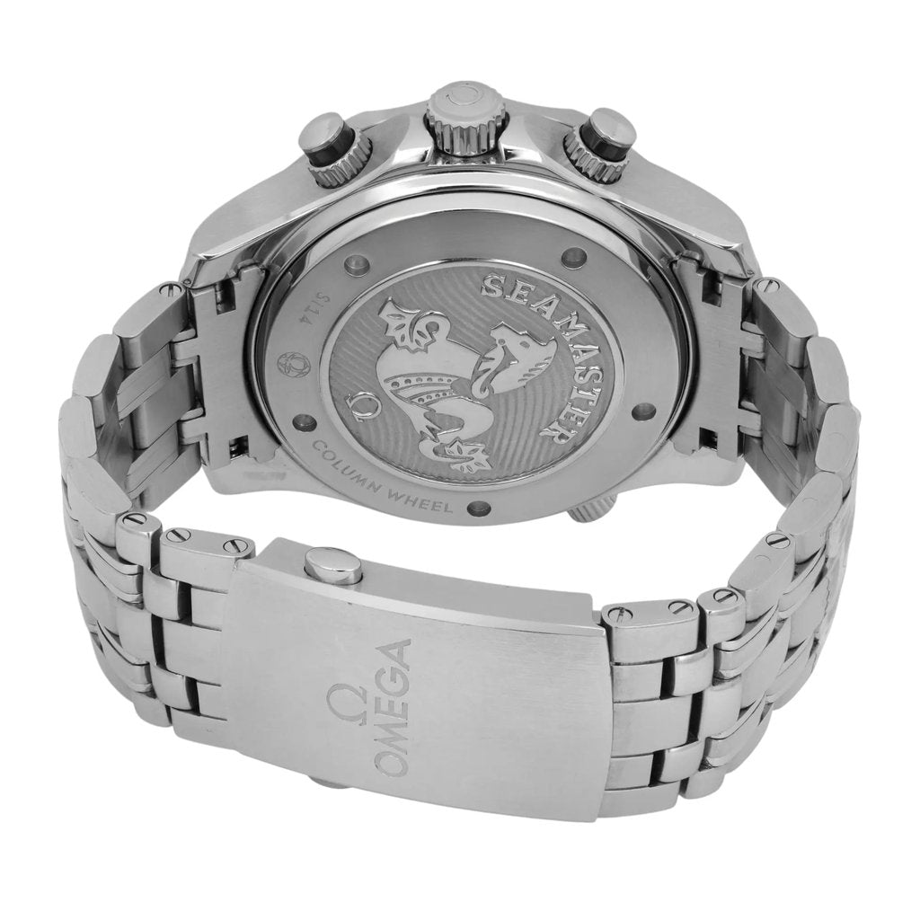 Back View Of Screwback Back Case And Closed Stainless Steel Band Of OMEGA 212.30.44.50.01.001 Watch Pre Owned Condition